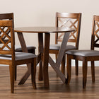 Baxton Studio Zoe Modern and Contemporary Grey Fabric Upholstered and Walnut Brown Finished Wood 5-Piece Dining Set