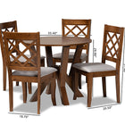 Baxton Studio Zoe Modern and Contemporary Grey Fabric Upholstered and Walnut Brown Finished Wood 5-Piece Dining Set