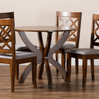 Baxton Studio Beth Modern and Contemporary Grey Fabric Upholstered and Walnut Brown Finished Wood 5-Piece Dining Set