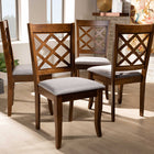 Baxton Studio Brigitte Modern and Contemporary Grey Fabric Upholstered and Walnut Brown Finished Wood 4-Piece Dining Chair Set