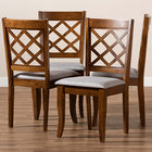 Baxton Studio Brigitte Modern and Contemporary Grey Fabric Upholstered and Walnut Brown Finished Wood 4-Piece Dining Chair Set