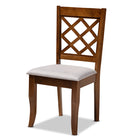 Baxton Studio Sari Modern and Contemporary Grey Fabric Upholstered and Walnut Brown Finished Wood 5-Piece Dining Set