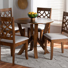 Baxton Studio Alisa Modern and Contemporary Grey Fabric Upholstered and Walnut Brown Finished Wood 5-Piece Dining Set