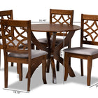 Baxton Studio Sandra Modern and Contemporary Grey Fabric Upholstered and Walnut Brown Finished Wood 5-Piece Dining Set
