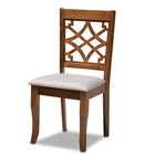Baxton Studio Dori Modern and Contemporary Grey Fabric Upholstered and Walnut Brown Finished Wood 6-Piece Dining Set