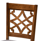 Baxton Studio Mael Modern and Contemporary Grey Fabric Upholstered Walnut Brown Finished Wood 4-Piece Dining Chair Set