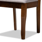 Baxton Studio Mael Modern and Contemporary Grey Fabric Upholstered Walnut Brown Finished Wood 4-Piece Dining Chair Set