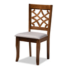 Baxton Studio Celina Modern and Contemporary Grey Fabric Upholstered and Walnut Brown Finished Wood 5-Piece Dining Set
