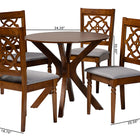 Baxton Studio Sadie Modern Grey and Walnut Brown Wood 5-Piece Dining Set