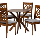 Baxton Studio Sadie Modern Grey and Walnut Brown Wood 5-Piece Dining Set