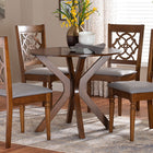 Baxton Studio Sadie Modern Grey and Walnut Brown Wood 5-Piece Dining Set