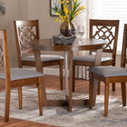 Baxton Studio Valerie Modern Grey and Walnut Brown Wood 5-Piece Dining Set