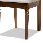 Baxton Studio Lylah Modern and Contemporary Grey Fabric Upholstered and Walnut Brown Finished Wood 4-Piece Dining Chair Set