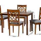 Baxton Studio Renaud Modern Grey and Walnut Brown Wood 5-Piece Dining Set