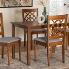 Baxton Studio Renaud Modern Grey and Walnut Brown Wood 5-Piece Dining Set
