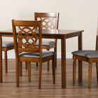 Baxton Studio Renaud Modern Grey and Walnut Brown Wood 5-Piece Dining Set