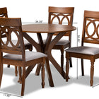 Baxton Studio Jessie Modern and Contemporary Grey Fabric Upholstered and Walnut Brown Finished Wood 5-Piece Dining Set