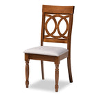 Baxton Studio Lucie Modern and Contemporary Grey Fabric Upholstered and Walnut Brown Finished Wood 4-Piece Dining Chair Set