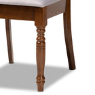 Baxton Studio Lucie Modern and Contemporary Grey Fabric Upholstered and Walnut Brown Finished Wood 4-Piece Dining Chair Set