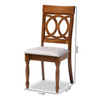 Baxton Studio Lucie Modern and Contemporary Grey Fabric Upholstered and Walnut Brown Finished Wood 4-Piece Dining Chair Set