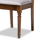 Baxton Studio Julie Modern and Contemporary Grey Fabric Upholstered and Walnut Brown Finished Wood 5-Piece Dining Set