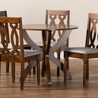 Baxton Studio Mona Modern and Contemporary Grey Fabric Upholstered and Walnut Brown Finished Wood 5-Piece Dining Set