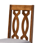 Baxton Studio Cherese Modern and Contemporary Grey Fabric Upholstered Walnut Brown Finished 4-Piece Wood Dining Chair Set