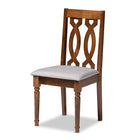 Baxton Studio Kasia Modern and Contemporary Grey Fabric Upholstered and Walnut Brown Finished Wood 5-Piece Dining Set