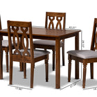 Baxton Studio Kasia Modern and Contemporary Grey Fabric Upholstered and Walnut Brown Finished Wood 5-Piece Dining Set