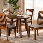 Baxton Studio Lida Modern and Contemporary Grey Fabric Upholstered and Walnut Brown Finished Wood 5-Piece Dining Set