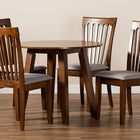 Baxton Studio Lida Modern and Contemporary Grey Fabric Upholstered and Walnut Brown Finished Wood 5-Piece Dining Set