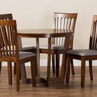 Baxton Studio Andi Modern and Contemporary Grey Fabric Upholstered and Walnut Brown Finished Wood 5-Piece Dining Set