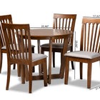 Baxton Studio Andi Modern and Contemporary Grey Fabric Upholstered and Walnut Brown Finished Wood 5-Piece Dining Set