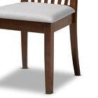 Baxton Studio Marian Modern and Contemporary Grey Fabric Upholstered and Walnut Brown Finished Wood 5-Piece Dining Set