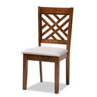Baxton Studio Lilly Modern and Contemporary Grey Fabric Upholstered and Walnut Brown Finished Wood 5-Piece Dining Set