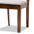 Baxton Studio Lilly Modern and Contemporary Grey Fabric Upholstered and Walnut Brown Finished Wood 5-Piece Dining Set