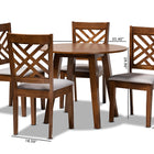 Baxton Studio Lilly Modern and Contemporary Grey Fabric Upholstered and Walnut Brown Finished Wood 5-Piece Dining Set