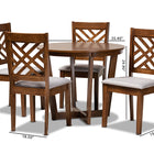 Baxton Studio Alena Modern and Contemporary Grey Fabric Upholstered and Walnut Brown Finished Wood 5-Piece Dining Set