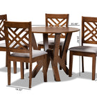 Baxton Studio Elise Modern and Contemporary Grey Fabric Upholstered and Walnut Brown Finished Wood 5-Piece Dining Set