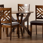 Baxton Studio Edona Modern and Contemporary Grey Fabric Upholstered and Walnut Brown Finished Wood 5-Piece Dining Set