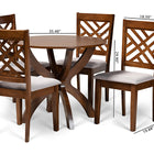 Baxton Studio Edona Modern and Contemporary Grey Fabric Upholstered and Walnut Brown Finished Wood 5-Piece Dining Set