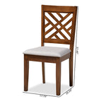 Baxton Studio Caron Modern and Contemporary Grey Fabric Upholstered Walnut Brown Finished 4-Piece Wood Dining Chair Set Set