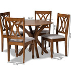 Baxton Studio Maya Modern and Contemporary Grey Fabric Upholstered and Walnut Brown Finished Wood 5-Piece Dining Set