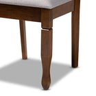 Baxton Studio Aggie Modern and Contemporary Grey Fabric Upholstered and Walnut Brown Finished Wood 5-Piece Dining Set