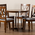 Baxton Studio Aggie Modern and Contemporary Grey Fabric Upholstered and Walnut Brown Finished Wood 5-Piece Dining Set