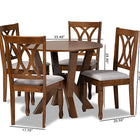 Baxton Studio Irene Modern and Contemporary Grey Fabric Upholstered and Walnut Brown Finished Wood 5-Piece Dining Set