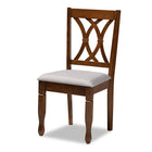 Baxton Studio April Modern and Contemporary Grey Fabric Upholstered and Walnut Brown Finished Wood 5-Piece Dining Set