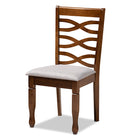Baxton Studio Mila Modern and Contemporary Grey Fabric Upholstered and Walnut Brown Finished Wood 5-Piece Dining Set