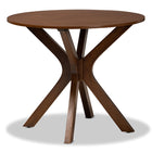 Baxton Studio Mila Modern and Contemporary Grey Fabric Upholstered and Walnut Brown Finished Wood 5-Piece Dining Set