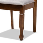 Baxton Studio Mila Modern and Contemporary Grey Fabric Upholstered and Walnut Brown Finished Wood 5-Piece Dining Set